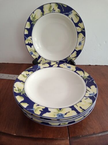 Oneida Table Trends Jasmine Soup/Salad Bowls Set of 5 Porcelain - Picture 1 of 6