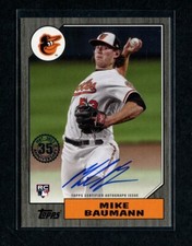 2022 Topps Update MIKE BAUMANN RC 1987 Topps Baseball AUTOGRAPH Black #/199