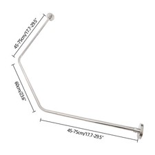 Adjustable Curved Corner Shower Curtain Rod - Stainless Steel Rack