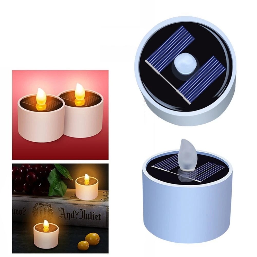 Waterproof Warm White Tea Lights Solar Power Flameless Lights LED Candles