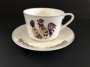 Vintage Japan Teacup And Saucer With Rooster Motif Ebay