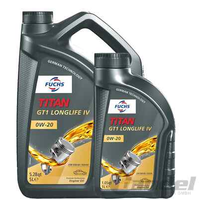 1x5L+1x1L FUCHS TITAN GT1 LONGLIFE IV 0W20 MOTORÖL passend für VOLKSWAGEN 508.00