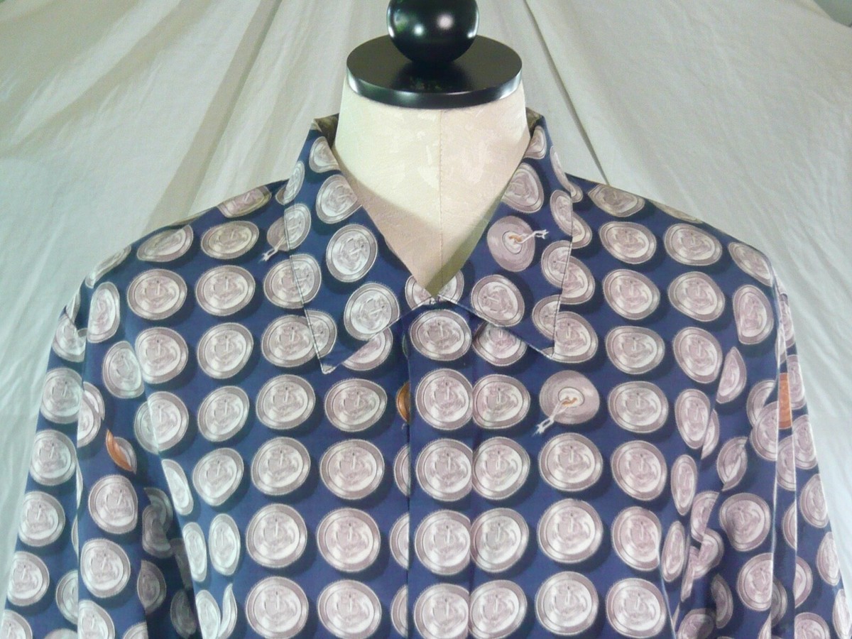 JAEGER vintage 80s boxy SHIRT New Wave style fab coin print