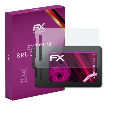 atFoliX Glasfolie für XP-PEN Deco 01 Displayfolie 9H Schutzpanzer