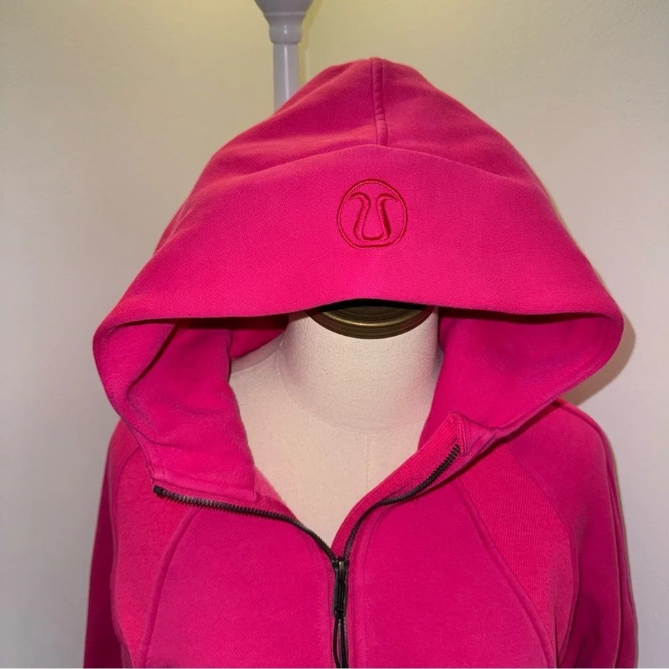 Pullover con Capucha Lululemon M Buceo Frambuesa Rosa Caliente Fucsia De Gran Tamaño Media Cremallera Foto 2 de 4