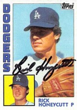 Rick Honeycutt autographed baseball card (Los Angeles Dodgers) 1984 Topps #222