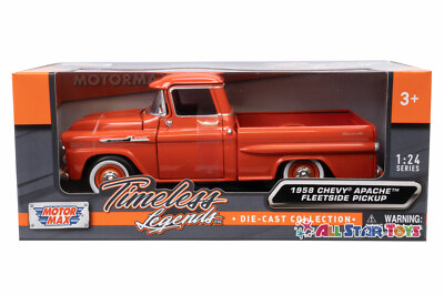 1958 CHEVROLET APACHE FLEETSIDE PICKUP BLUE 1/24 MODEL CAR BY
