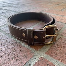  BROWN Buffalo Leather Handcrafted/Hand-stitched Belts 1-1/2"