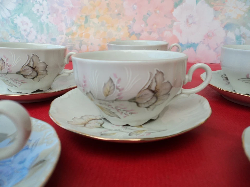 6 Tasses + 6 Soucoupes Porcelaine ROYAL ( Café, Thé, Chocolat autres...) - Photo 3/4