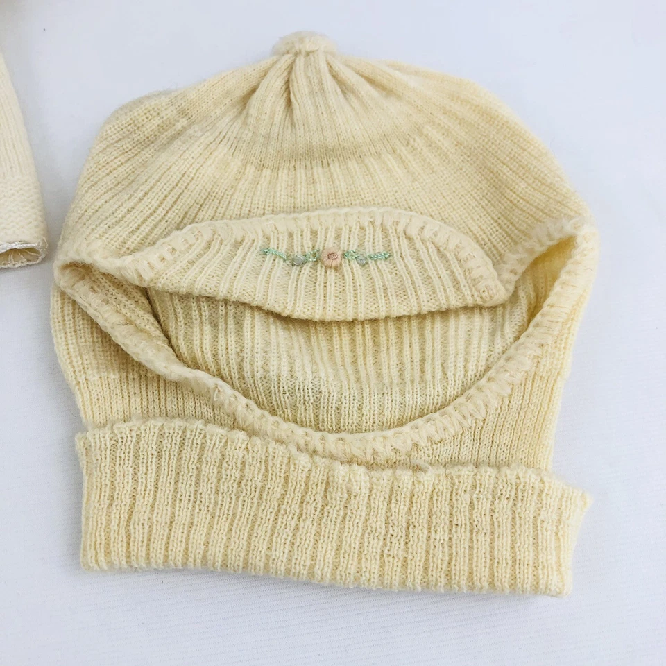Antiguo mameluco de lino bordado vintage victoriano calcetines hasta la rodilla cárdigan gorra  Foto 3 de 4