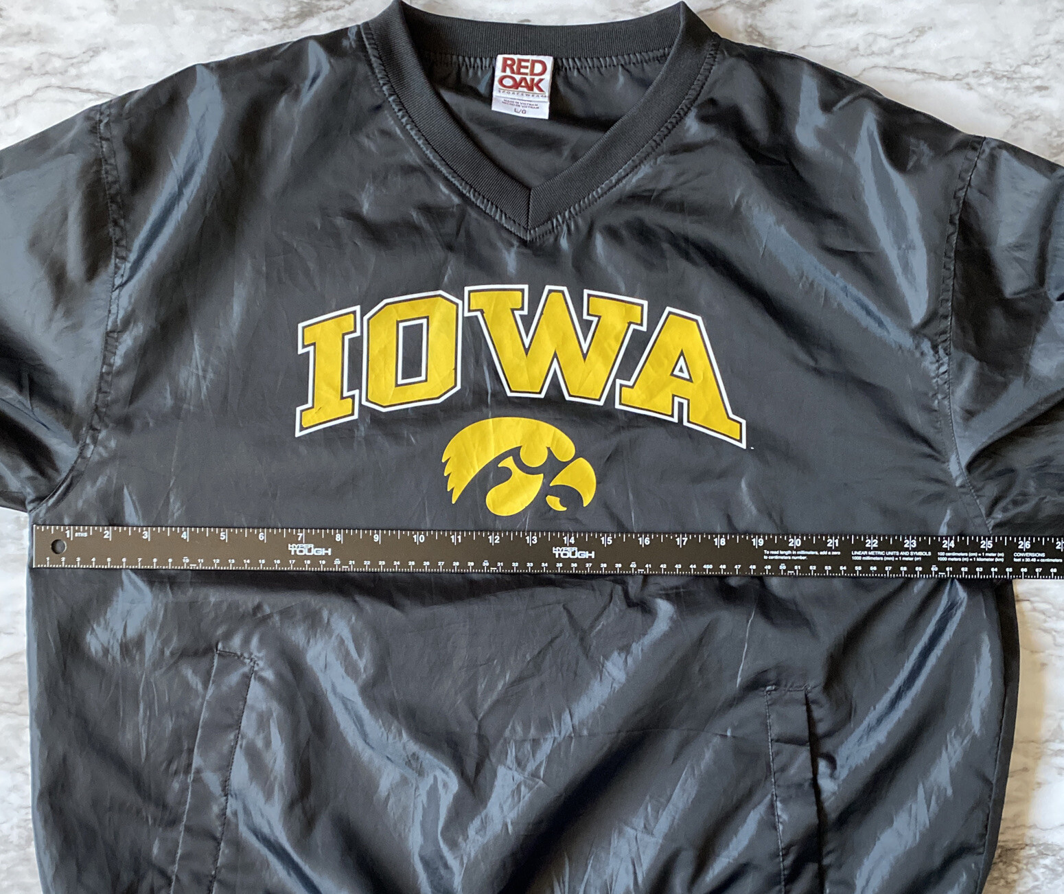 IOWA HAWKEYES Red Oak Sportswear Nylon Pullover Windbreak Coat Men’s