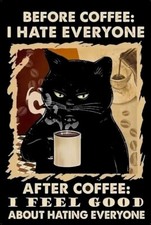 Before Coffee I Hate everyone After Coffee I Feel Good Hating Everyone MAGNET