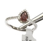 New 925 Sterling Silver .34ct I1 H diamond garnet halo ring 2.2g size 6 — photo 7