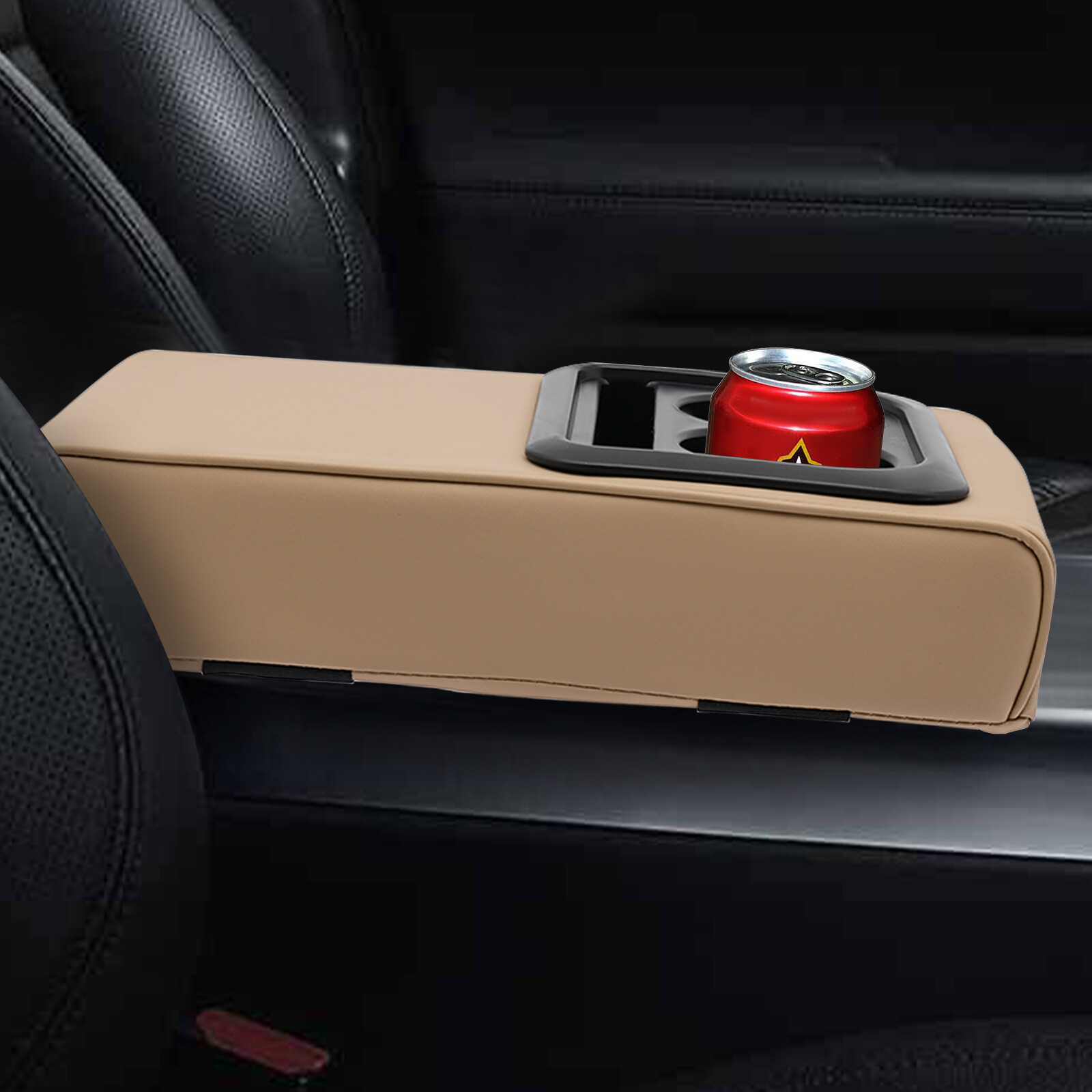 Universal Car Armrest Cushion Pad Center Console Box Protector PU, Memory Foam