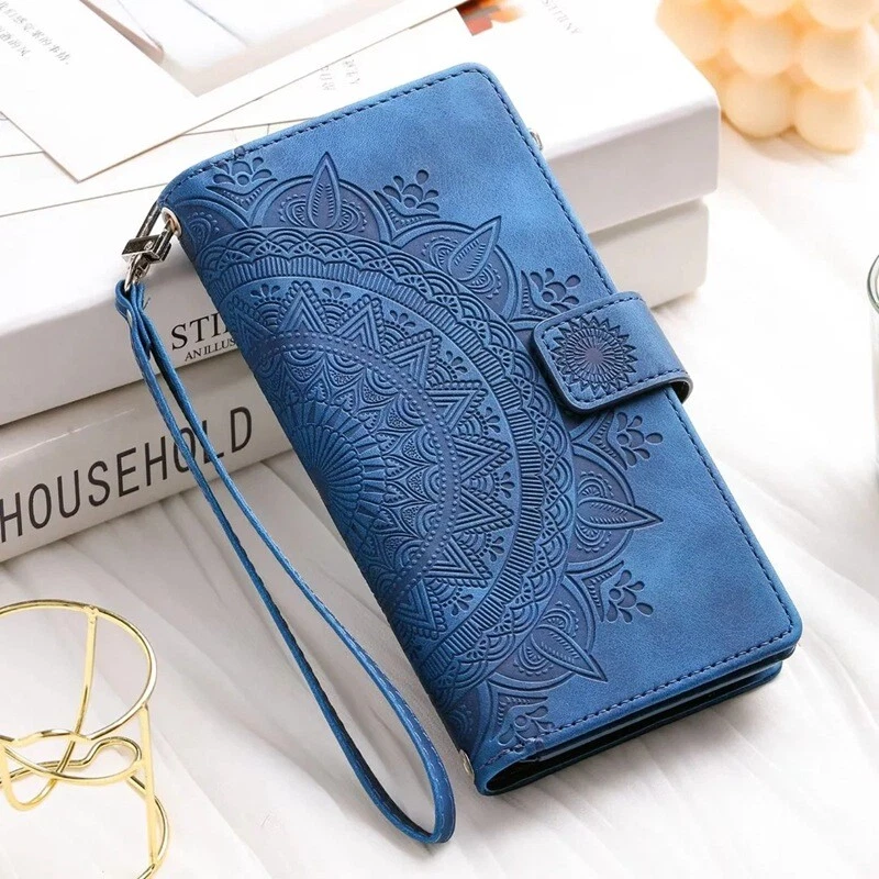 Phone Case For Google Pixel 9 8 7 Pro 6A PU Leather Wallet Flip Cover With Strap