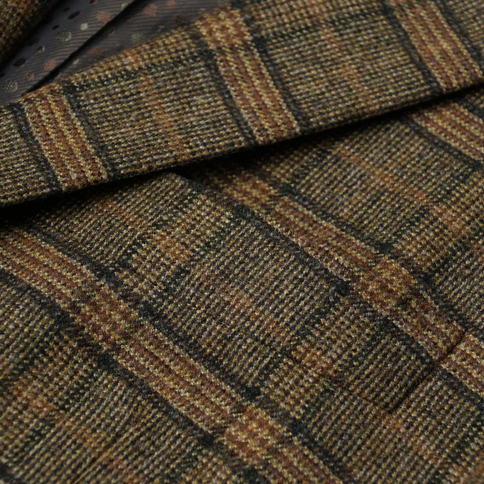 Abrigo deportivo Sartoria Partenopea ajustado a cuadros en capas lana suave 42R nuevo con etiquetas Foto 4 de 4