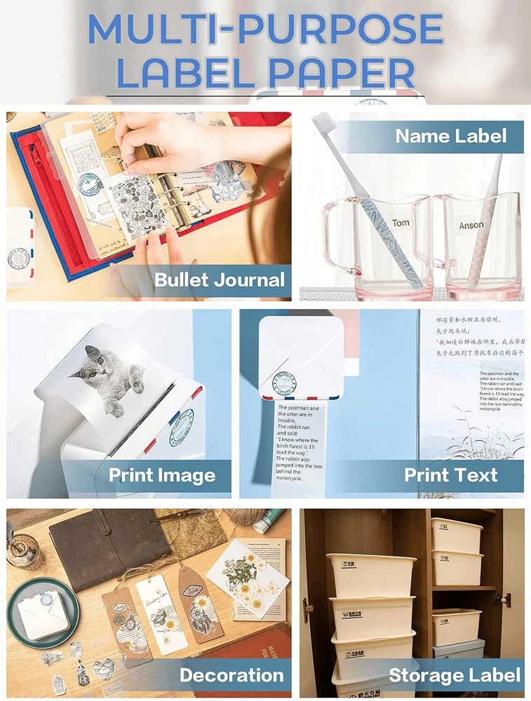 M02S Pocket Bluetooth Thermal Printer - 300dpi HD Photo & Label Maker