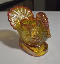  Turkey Marigold~ Glass Toothpick Holder~ Mosser~Beautiful ~Glows ~New