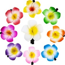 WILLBOND 36 Pieces Plumeria Flower Hair Clips Hawaiian Foam Flower Frangipani...