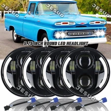 Fit For Chevy 3100 Truck 1958-1959 4pcs 5.75" Round LED Headlights High Low Beam