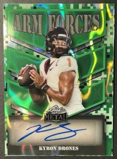 2025 Leaf Metal #AF-KD1 Kyron Drones Arm Forces Green Auto #/5
