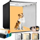 32" Large Portable LED Light Box Tent Dimmable Photography Kit Studio Photo