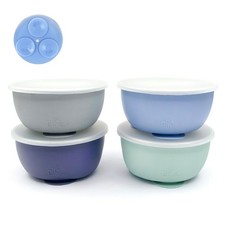 Stainless Steel Bowls with Silicone Sleeve for Babies  Toddlers  Lids Inclu...