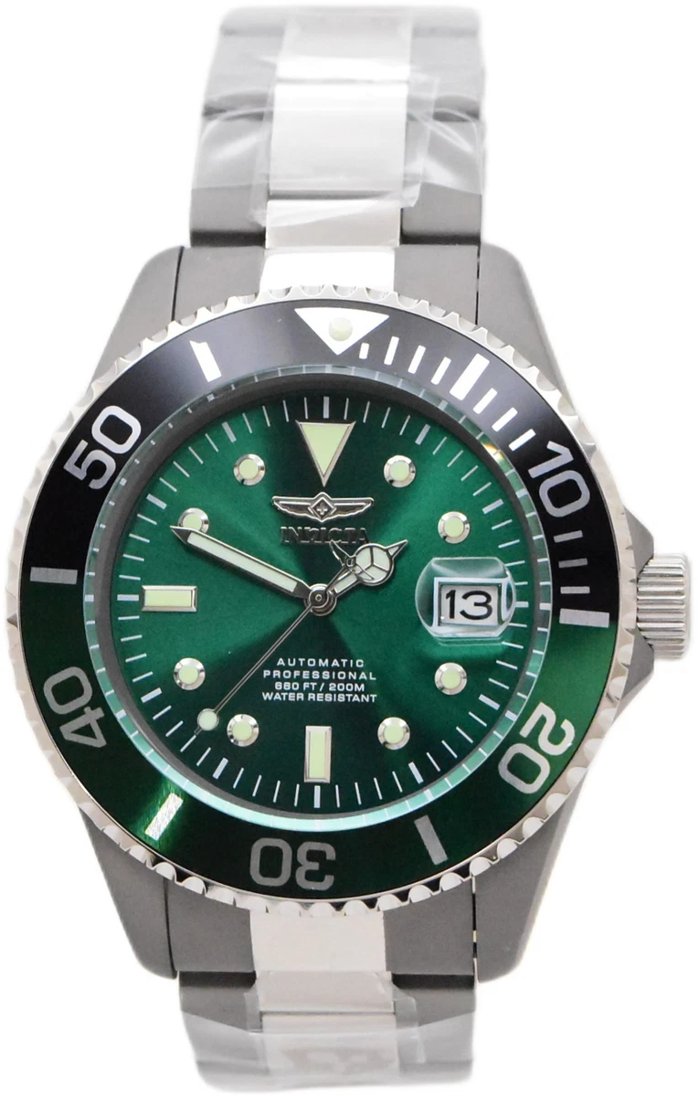 Reloj Invicta Pro Diver Completo Titanio Japón Automático NH35 Hombre 45mm Verde 36364