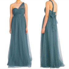 Jenny Yoo Annabelle Convertible Tulle Bridesmaid Dress Vintage Teal Strapless 4