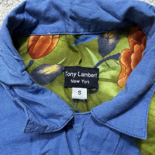 Tony Lambert Shirt Mens Small Button-Up Short Sleeve New York Hawaiian Floral - Picture 4 of 13