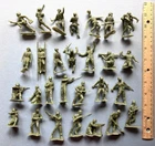 29 Vintage original 1960s Marx 54mm  WWII Battleground US Army soldiers Lot 3