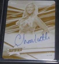 2019 Topps Summerslam Charlotte Flair Autographed Printing Plate 1/1