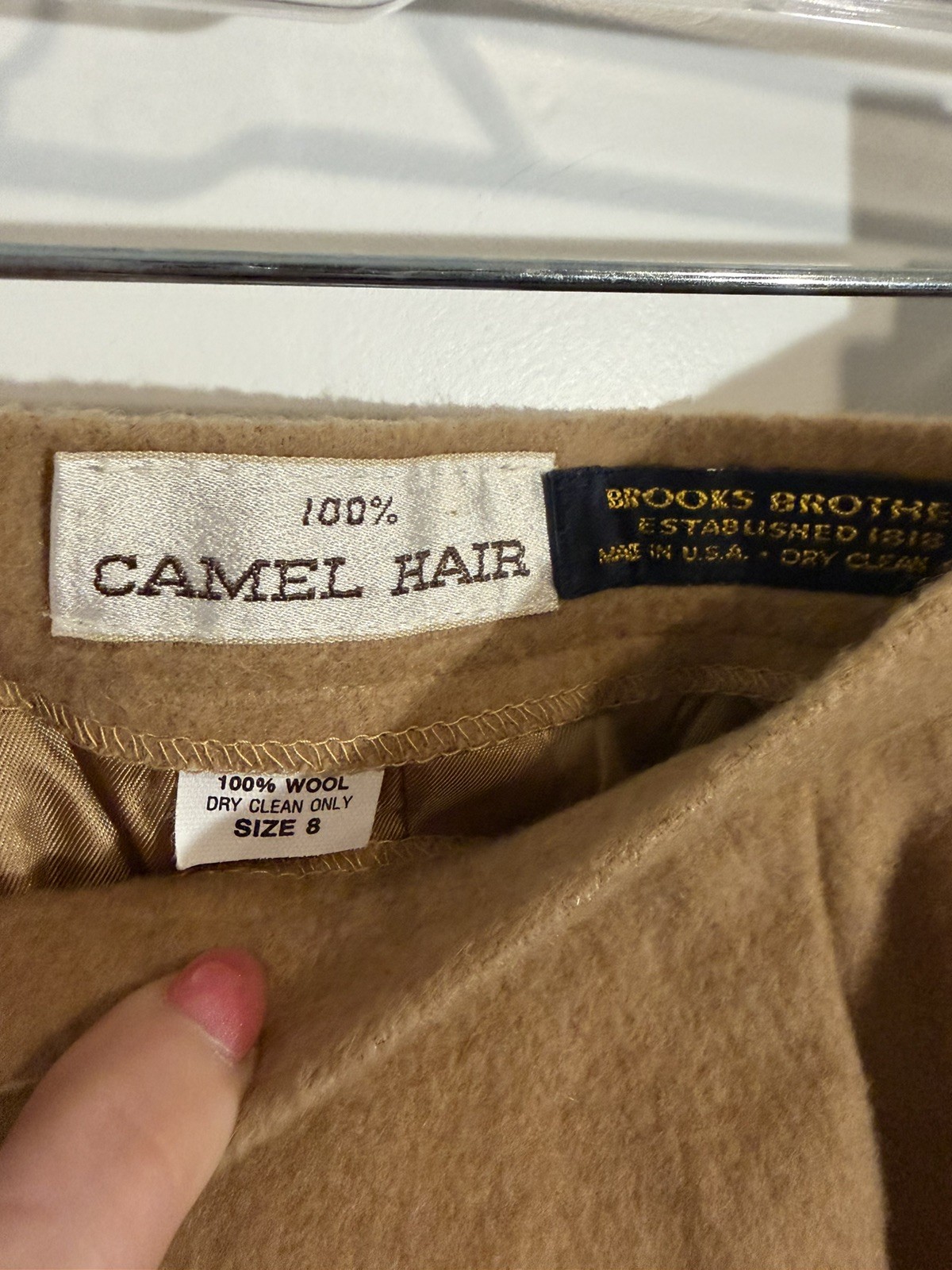 Women's Brooks Brothers 100% Camel Hair 100% Wool Beige Skirt Size 8 thumbnail 5