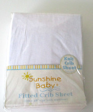 Vintage Sunshine Baby White Knit Fitted Crib Sheet NEW