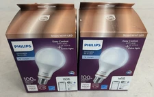 2x Philips Smart Wi-Fi LED Light Bulb 100W Daylight Dimmable A21 E26