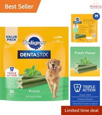Large Breed Dog Treats Dental Care Fresh Flavor 36 Count