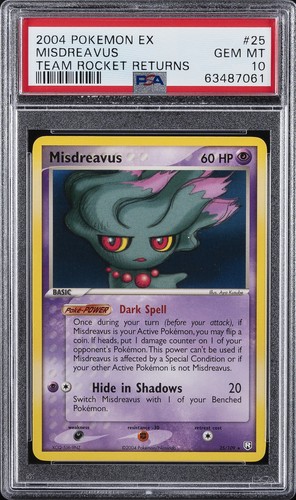2004 POKEMON EX TEAM ROCKET RETURNS #25 MISDREAVUS PSA 10