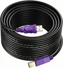 Printer Cable 20 feet, USB 2.0 Cable A-Male to B-Male for Printer/Scanner