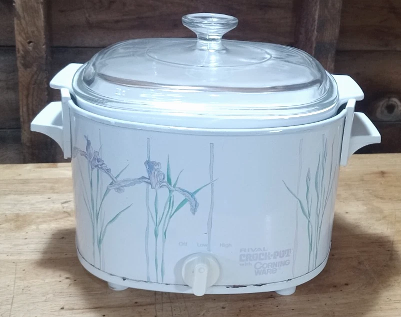 Vintage Corning Ware Shadow Iris Rival Crock-Pot Slow Cooker 3 Qt Lid
