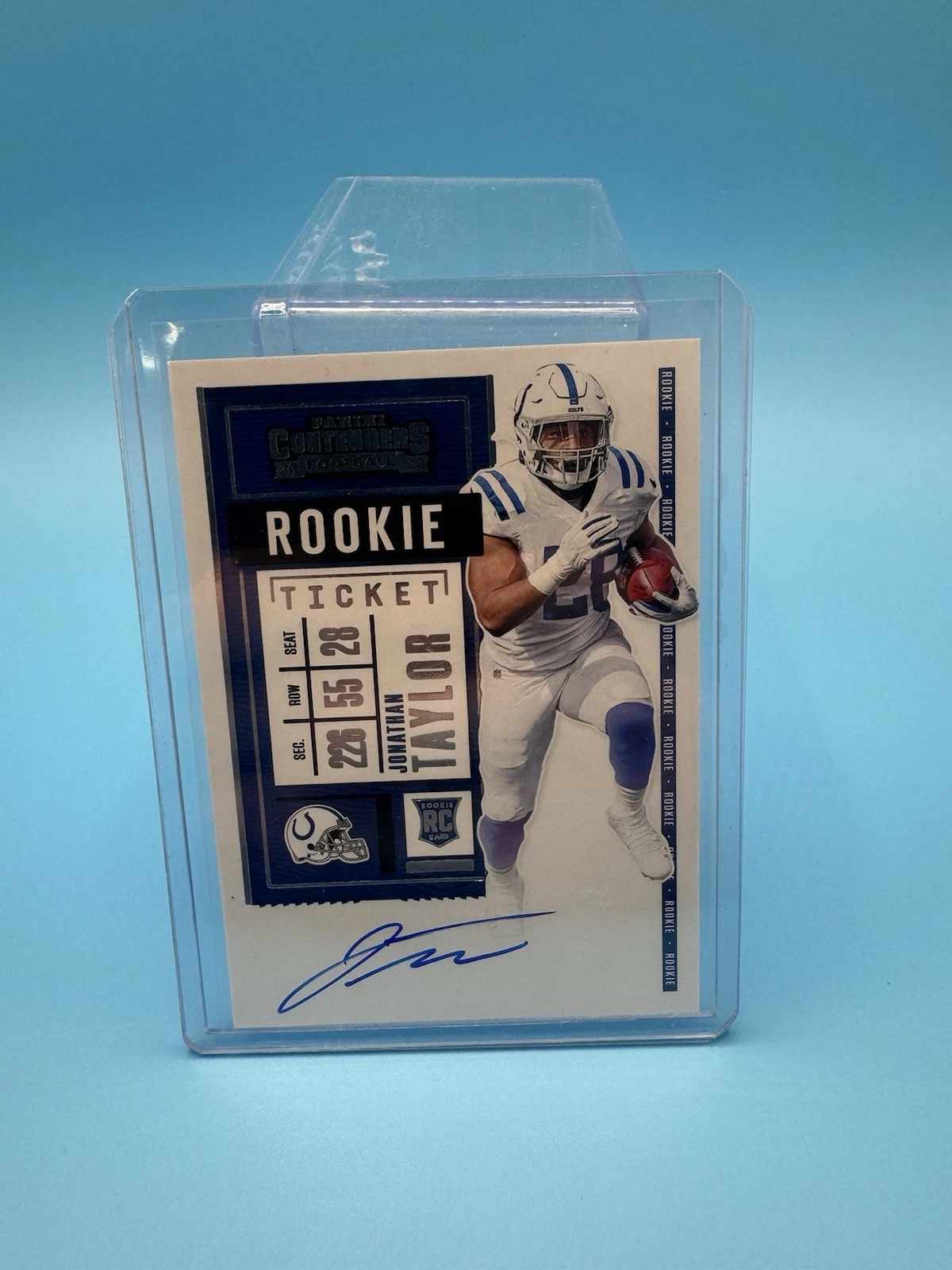 2020 Contenders Rookie Ticket RC Auto ON CARD Jonathan Taylor VARIATION