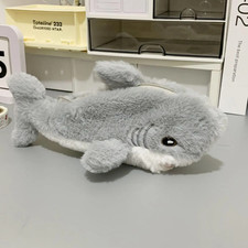 1 pc Cute Plush Shark Pencil Case Soft Zipper Organizer School Stationery Pouch