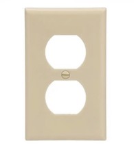 1-Gang Standard Size Ivory Thermoplastic Indoor Duplex Wall Plate Set Of 10