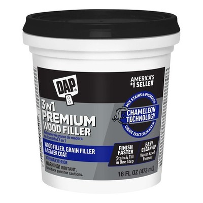 DAP Premium Wood Filler, White, 16 oz (7079800550) 16 oz, White 