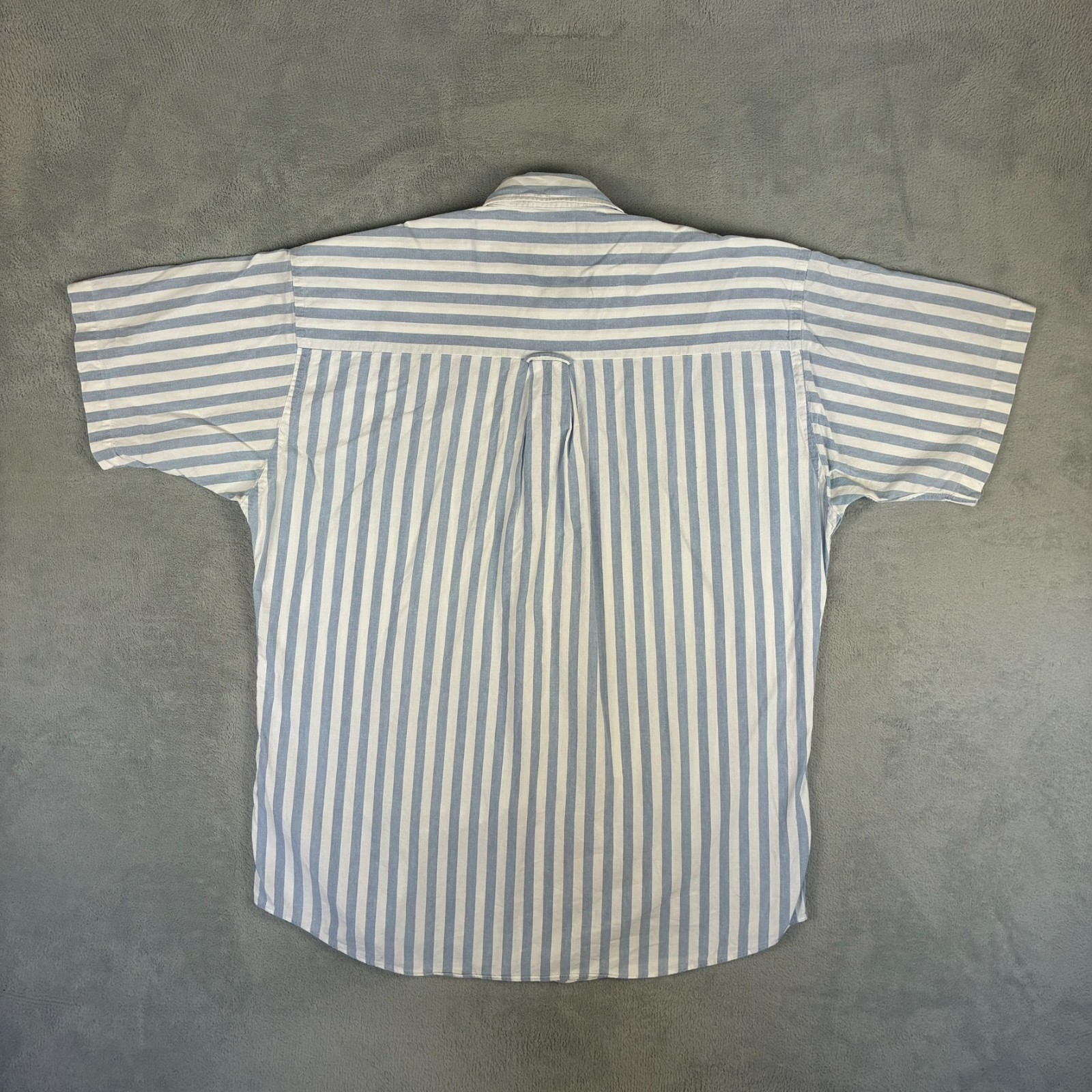 VTG Chaps Ralph Lauren 1990's Blue White Stripe Size Large S/S Button Down Shirt image 7