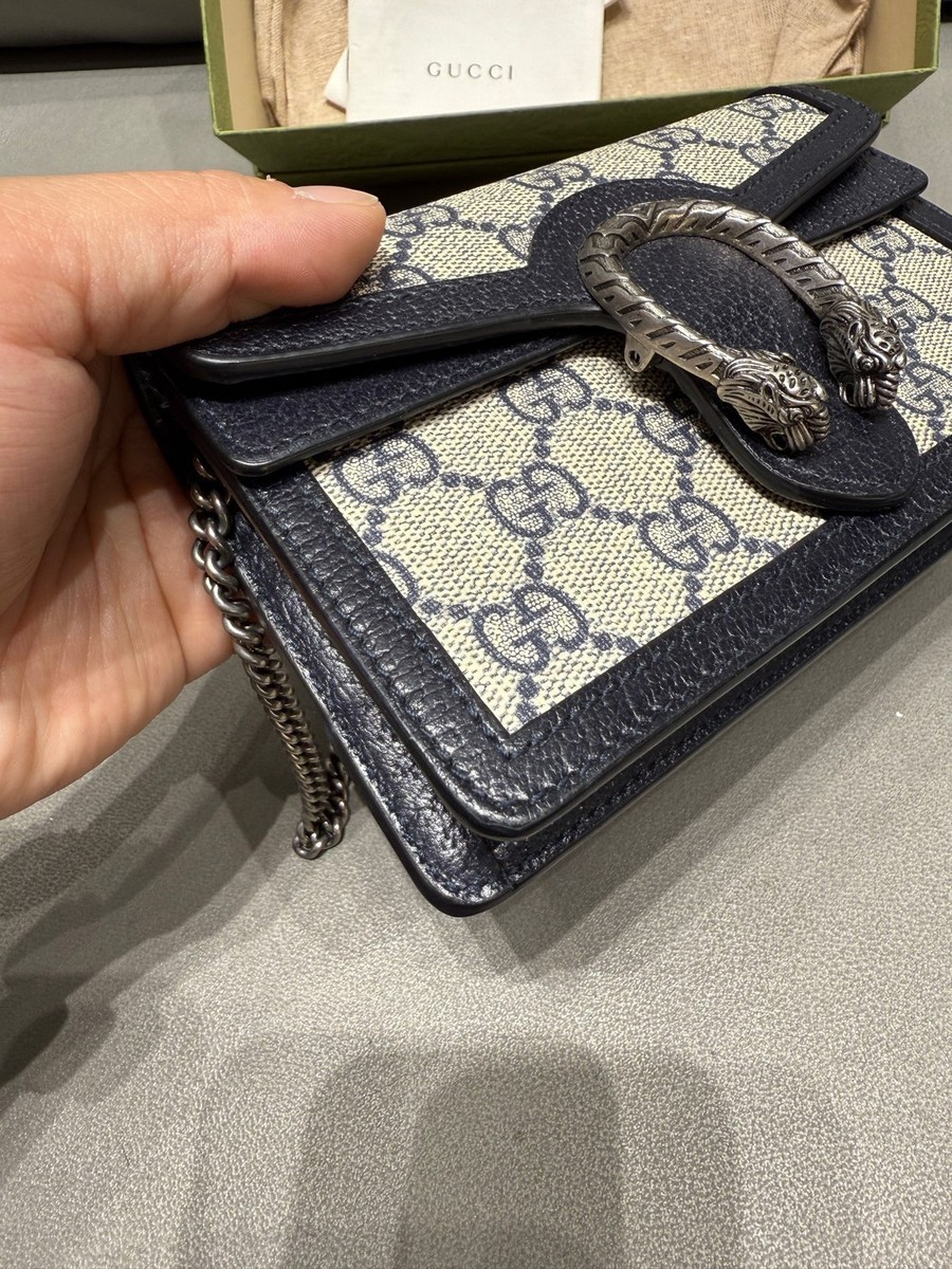 Gucci Dionysus GG Supreme Super Mini Chain Crossbody Bag Black BAG