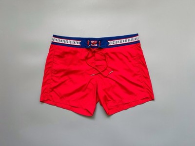 BIKKEMBERGS Men's Red Beach Short Shorts Swim Trunks Size L