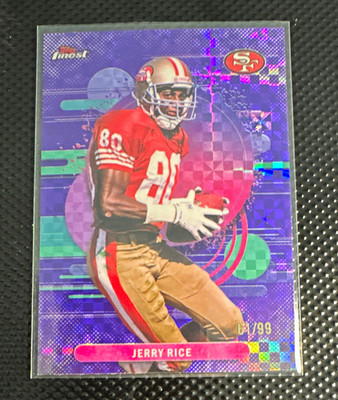 JERRY RICE 2025 TOPPS FINEST PURPLE XFRACTOR UNCOMMON /99 #200 49ERS Q6011