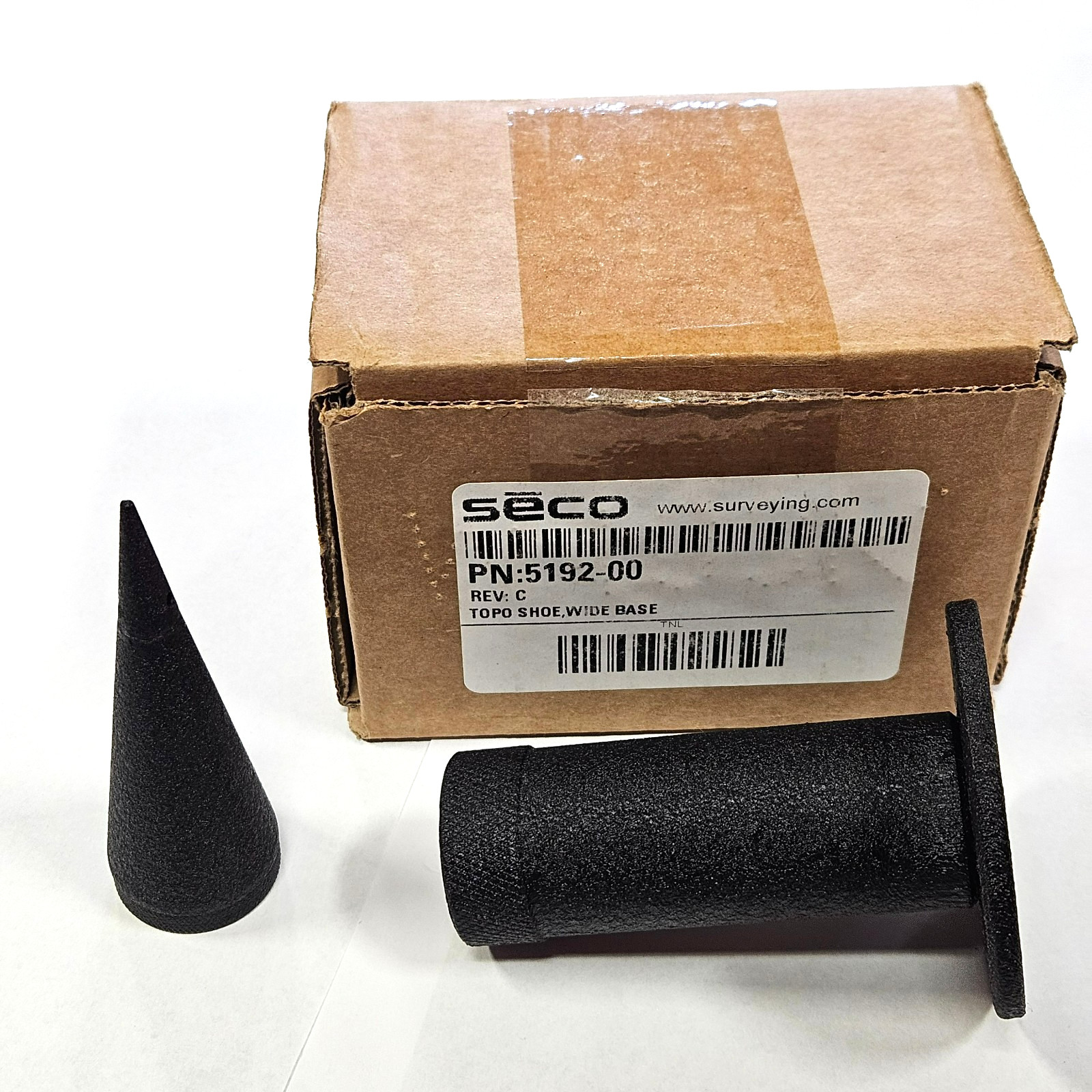 Seco Prism Pole Point w/Removable Tip & Wide Base Topo Shoe, PN 5192-00, 5194-00