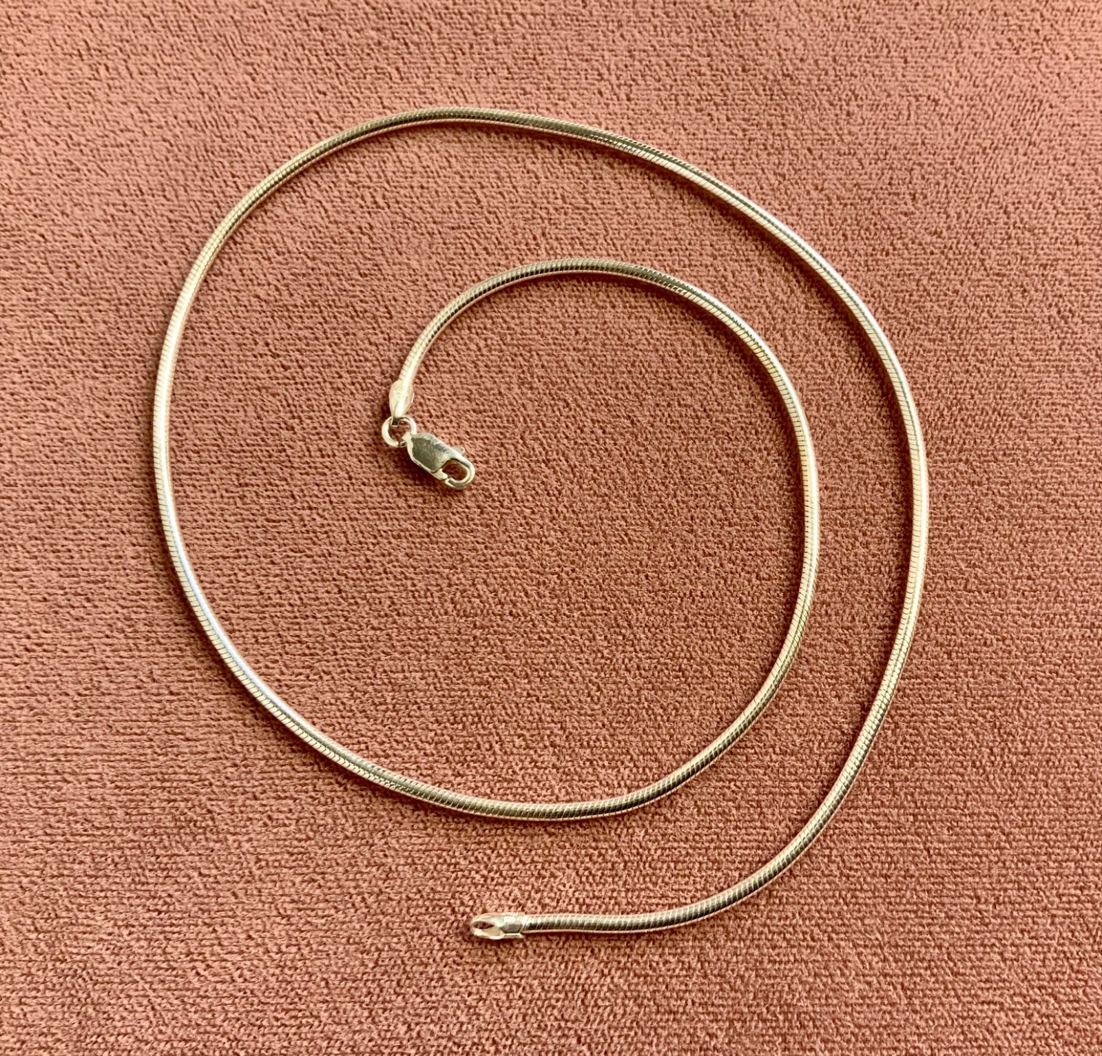 Solid Sterling Silver 925 Snake Chain Necklace 2m… - image 1