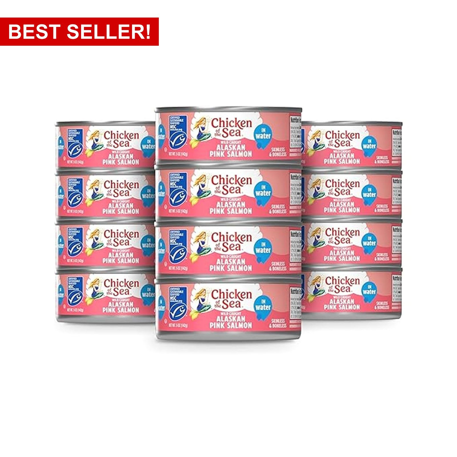Alaskan Pink Canned Salmon in Water 5 oz 12 Count Skinless Boneless